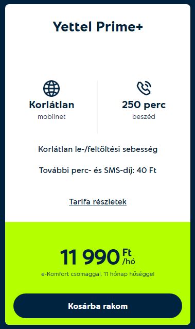 Korlátlan mobilnet: hosszabbít a Yettel